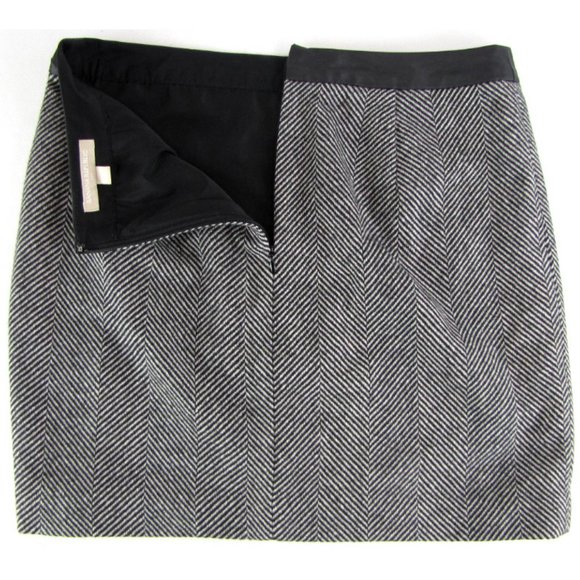 SALE! Tweed Wool Black Gray Short Mini Skirt - Picture 3 of 4